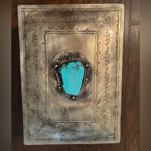 J. Alexander silver box with turquoise